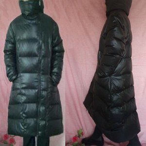 Hooded Long Down Jacket Coat Winter High Collar Duck Down Coat Women Warm Down C